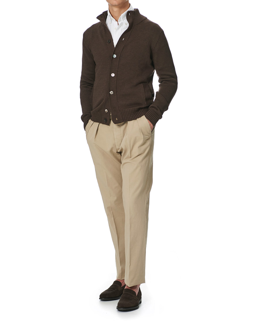 Homme | Pulls Et Tricots | Stenströms | Heavy Merino Wool Cardigan Brown