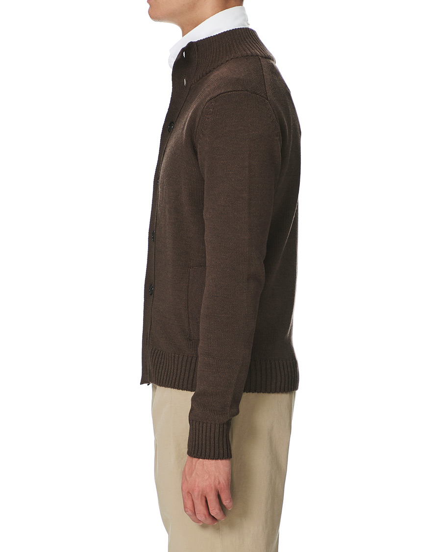 Homme | Pulls Et Tricots | Stenströms | Heavy Merino Wool Cardigan Brown