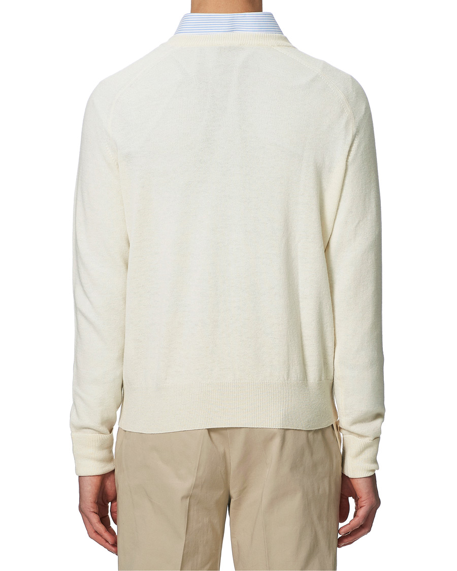 Homme | Pulls Et Tricots | Stenströms | Washed Merino Deep V-Neck Off White