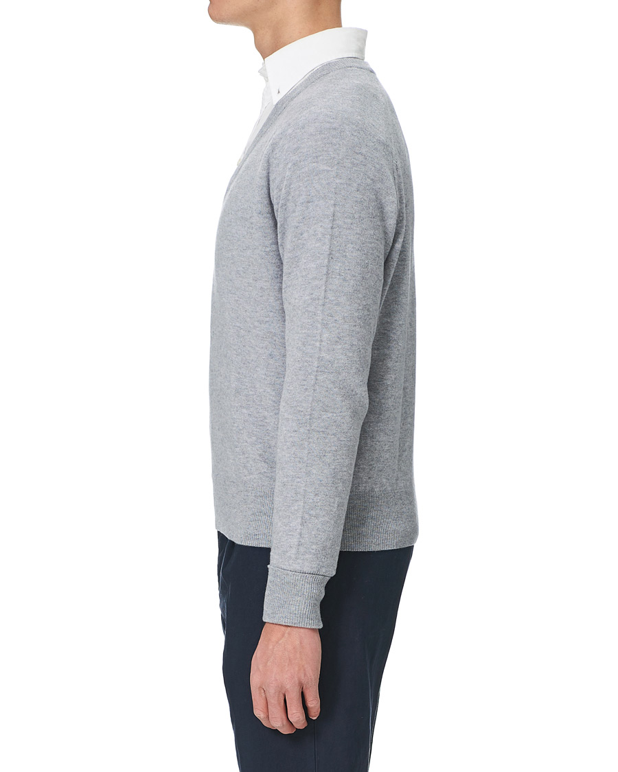 Homme | Pulls Et Tricots | Stenströms | Washed Merino Deep V-Neck Grey