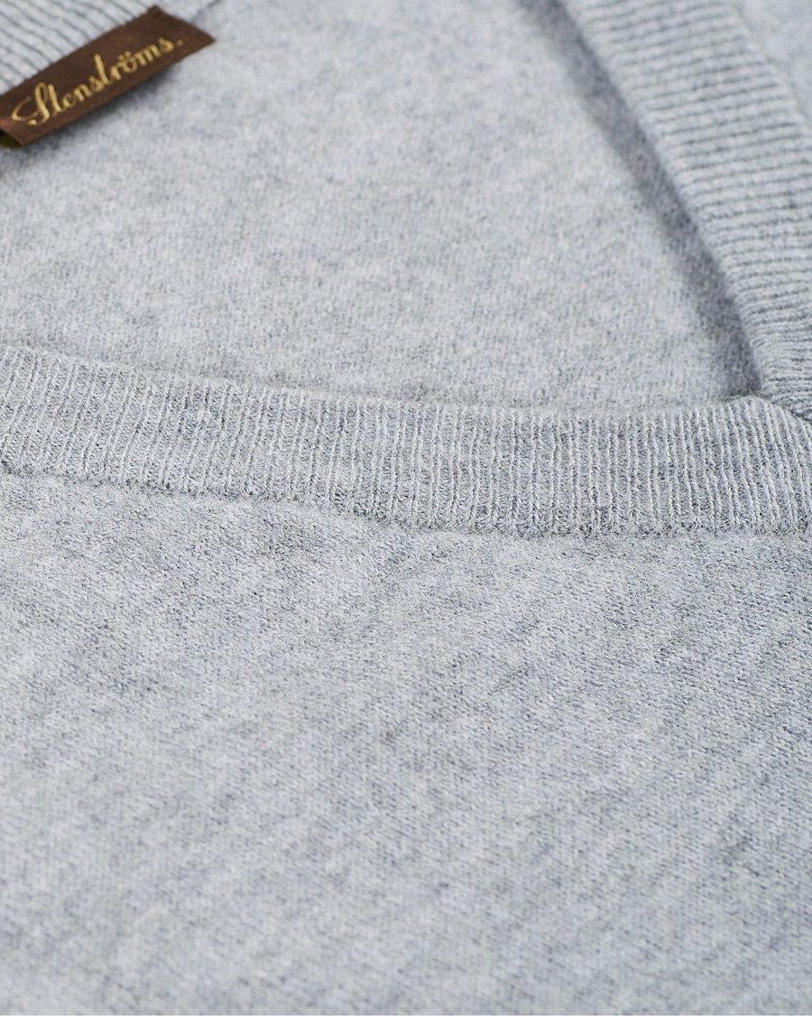 Homme | Pulls Et Tricots | Stenströms | Washed Merino Deep V-Neck Grey