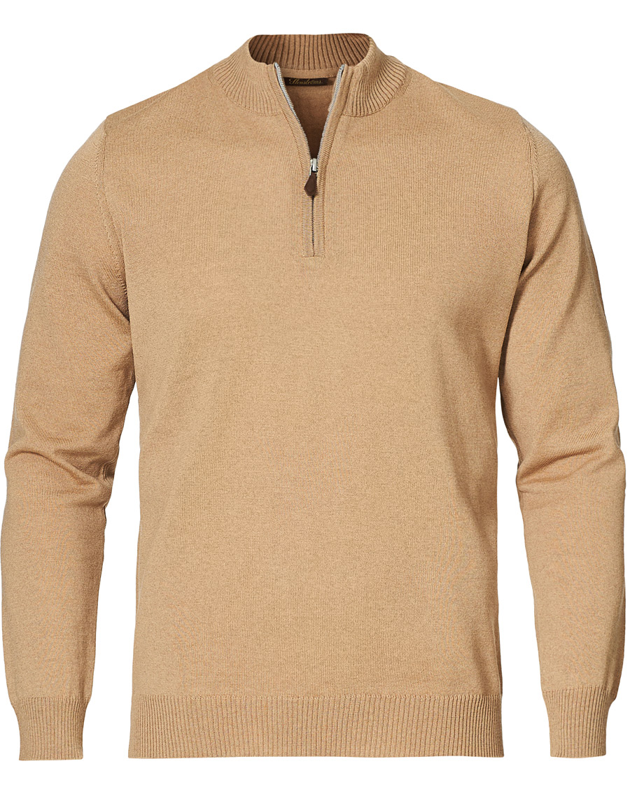 Homme | Pulls Et Tricots | Stenströms | Merino Half Zip Light Beige