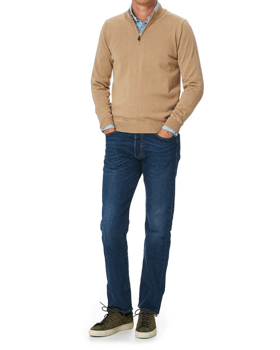 Homme | Pulls Et Tricots | Stenströms | Merino Half Zip Light Beige
