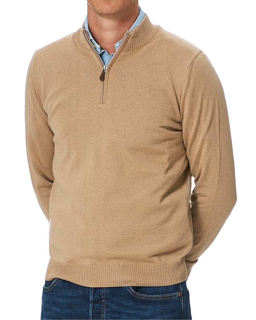 Homme | Pulls Et Tricots | Stenströms | Merino Half Zip Light Beige