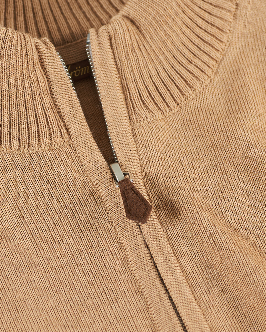 Homme | Pulls Et Tricots | Stenströms | Merino Half Zip Light Beige