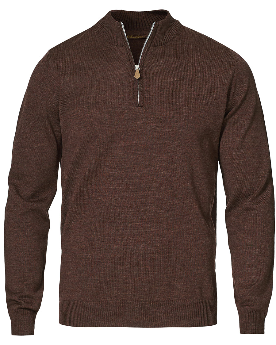 Homme | Pulls Et Tricots | Stenströms | Merino Half Zip Brown