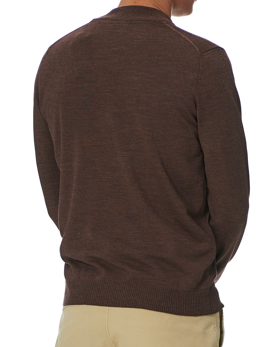 Homme | Pulls Et Tricots | Stenströms | Merino Half Zip Brown