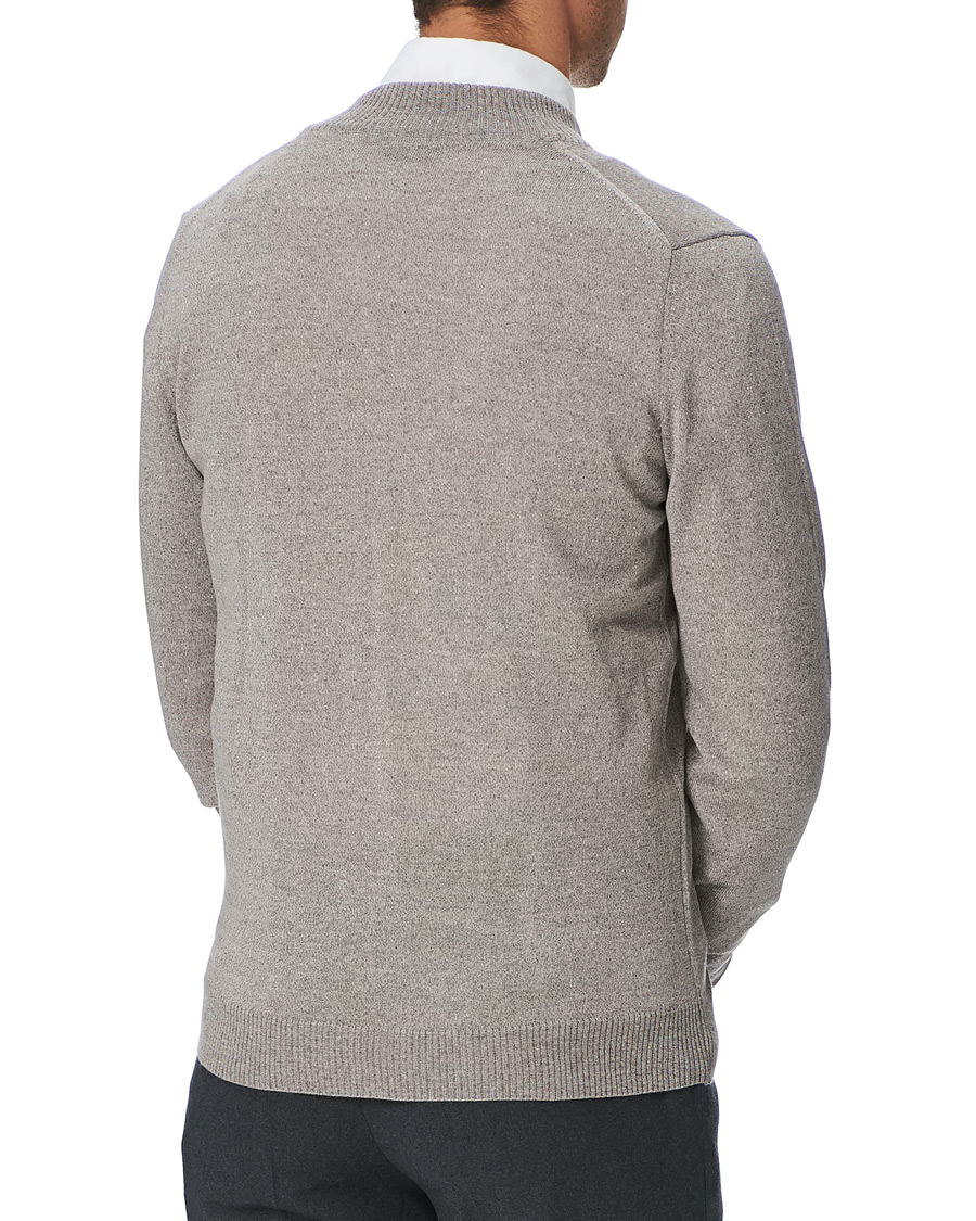 Heren | Truien | Stenströms | Merino Full Zip Greige
