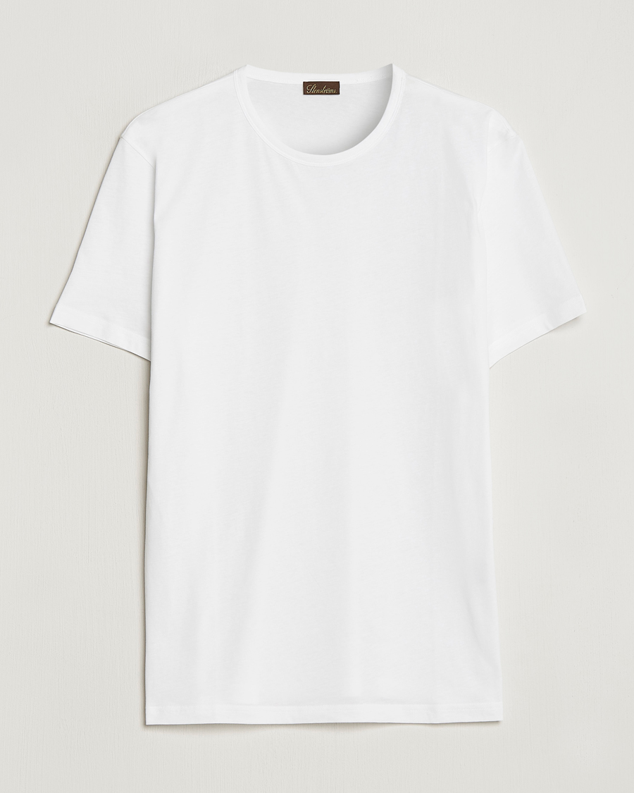 Homme | T-shirts | Stenströms | Solid Cotton T-Shirt White