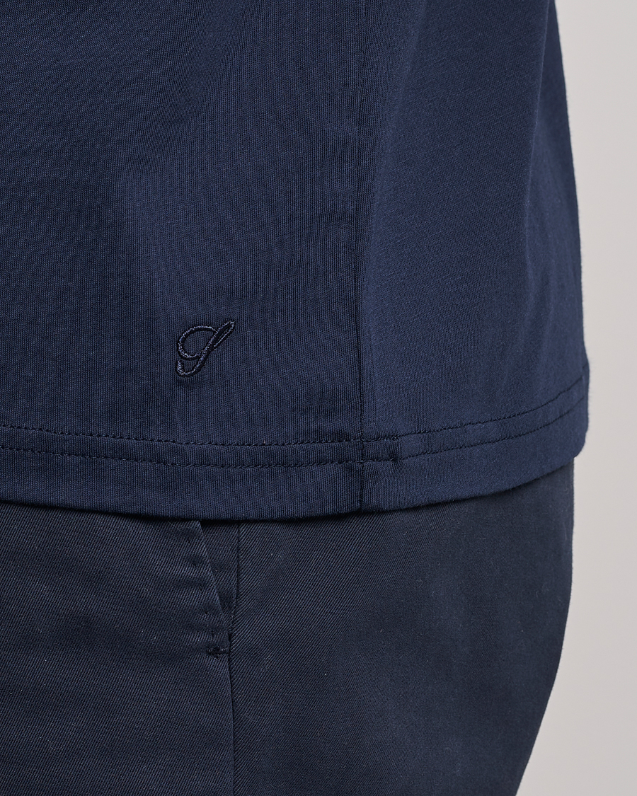 Homme | T-shirts | Stenströms | Solid Cotton T-Shirt Navy