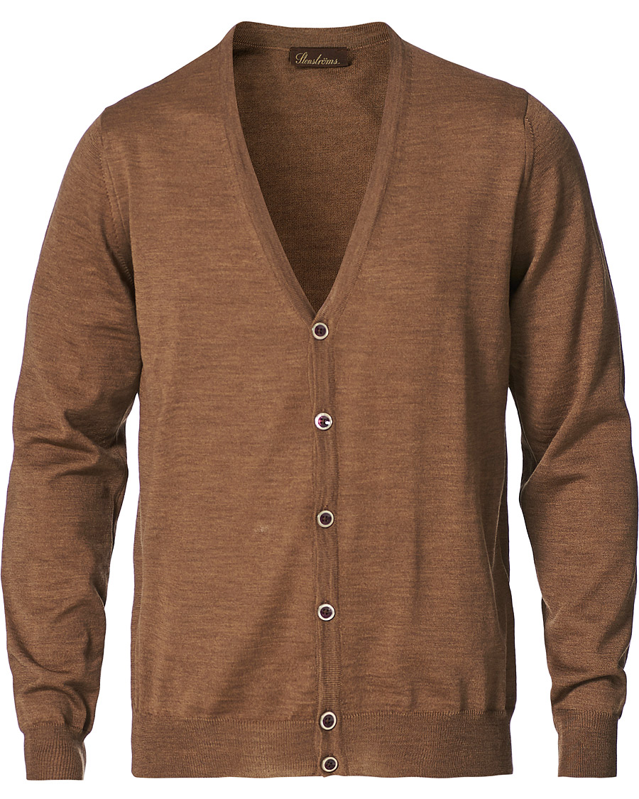 Homme | Pulls Et Tricots | Stenströms | Merino Wool Pocket Cardigan Camel