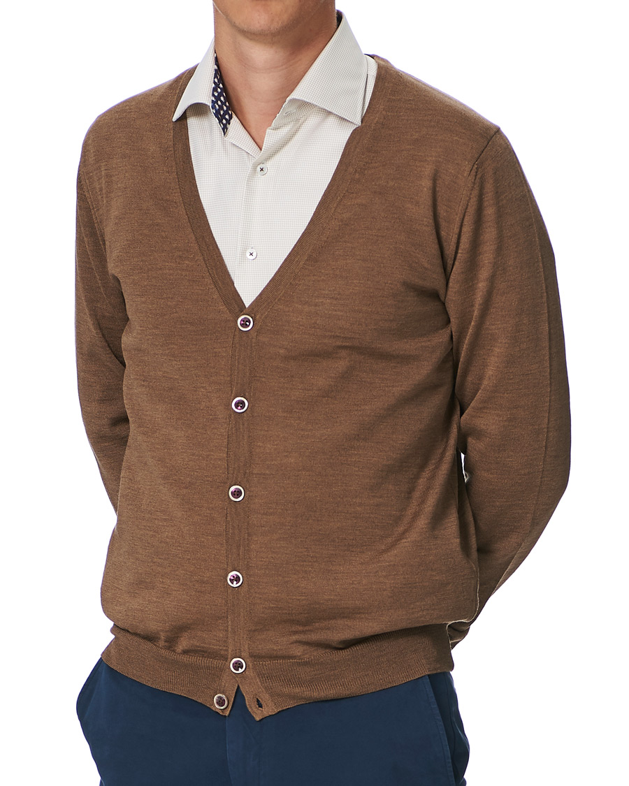 Homme | Pulls Et Tricots | Stenströms | Merino Wool Pocket Cardigan Camel