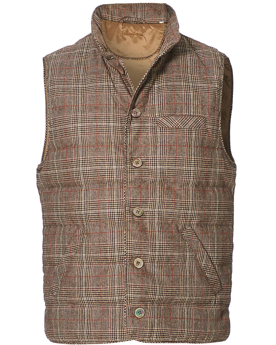Heren | Jassen | Stenströms | Quilted Check Wool Vest Brown
