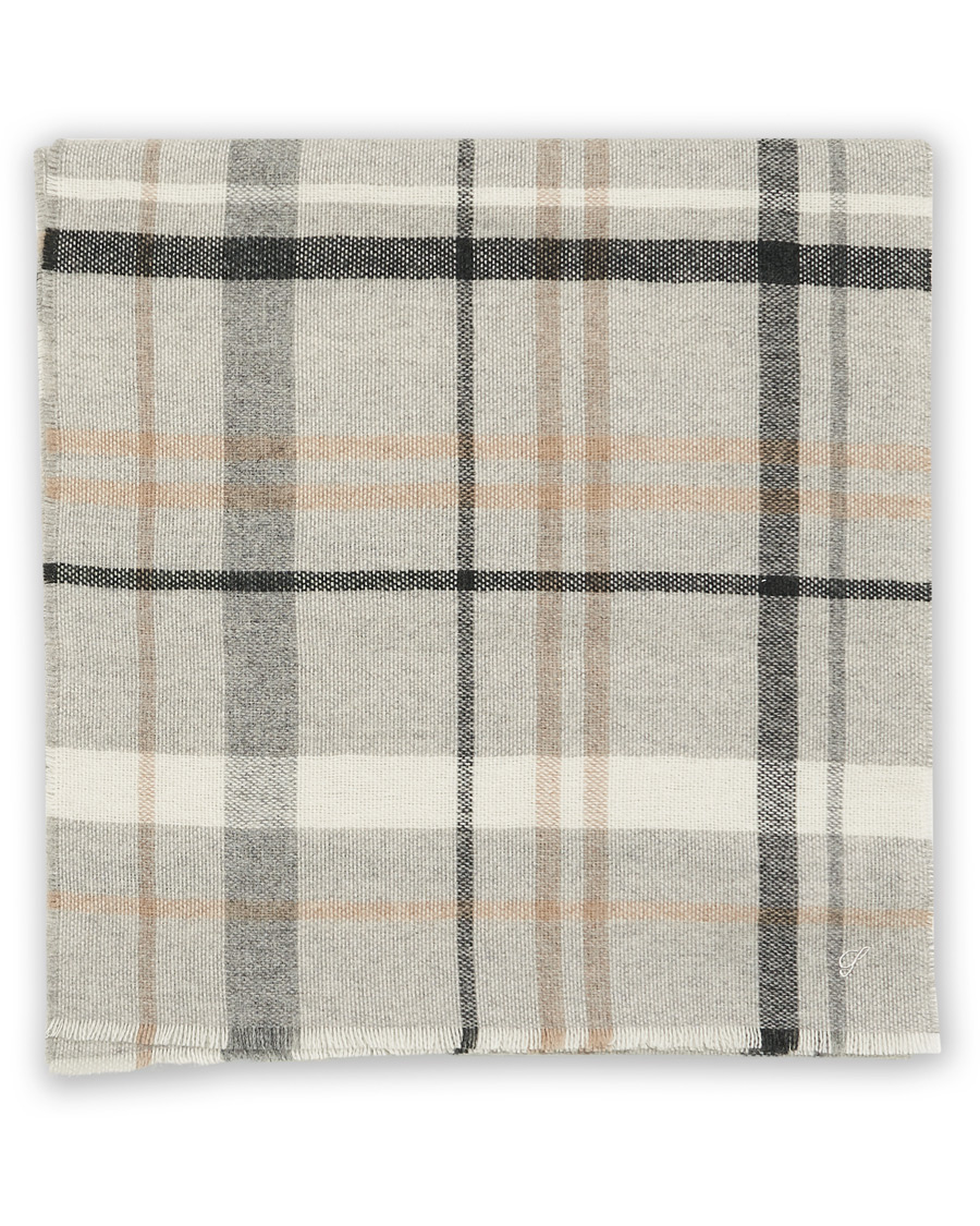 Homme | Stenströms Cashmere/Wool Check Scarf Light Grey | Stenströms | Cashmere/Wool Check Scarf Light Grey