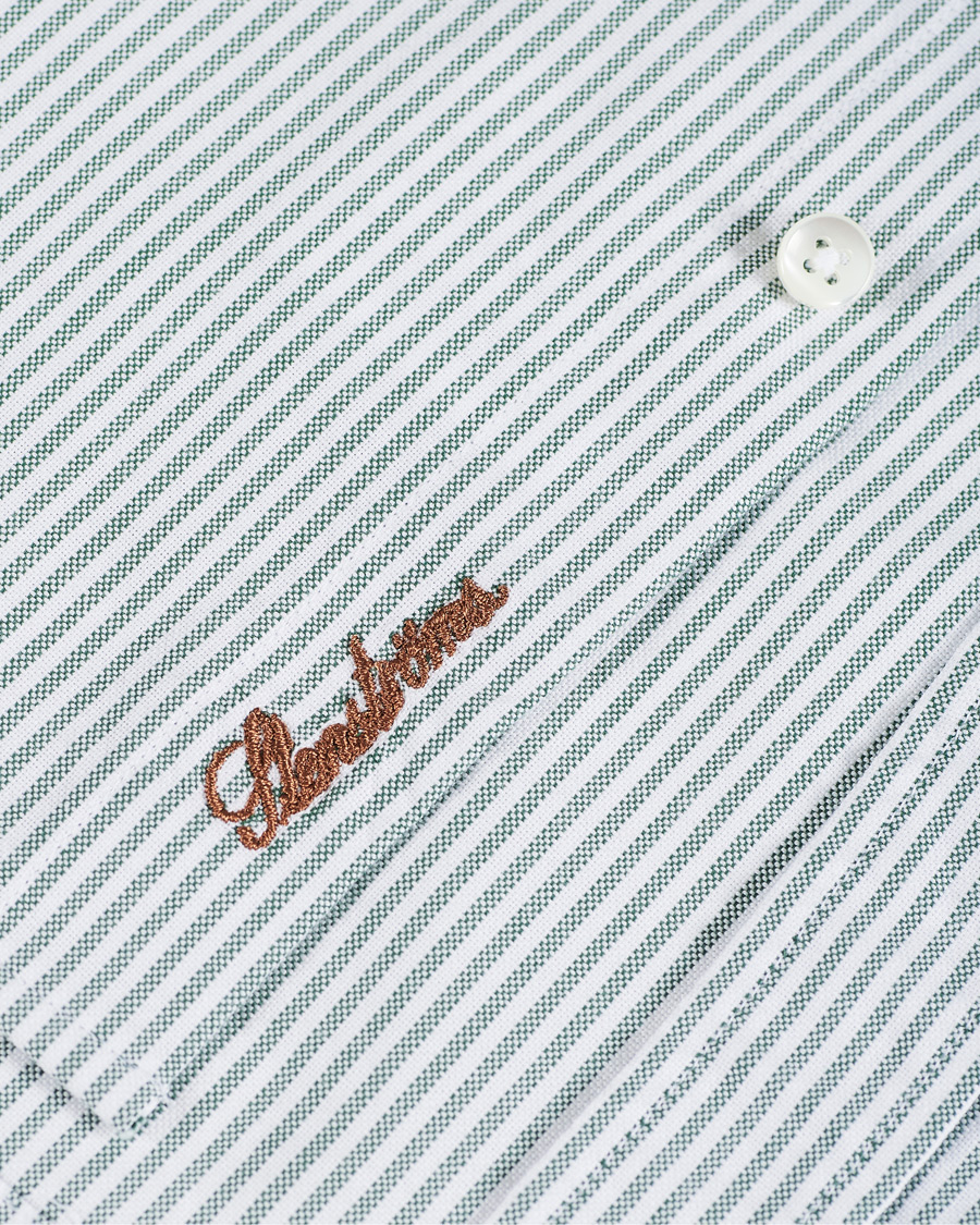 Homme | Chemises | Stenströms | Slimline Washed Striped Oxford Shirt Green