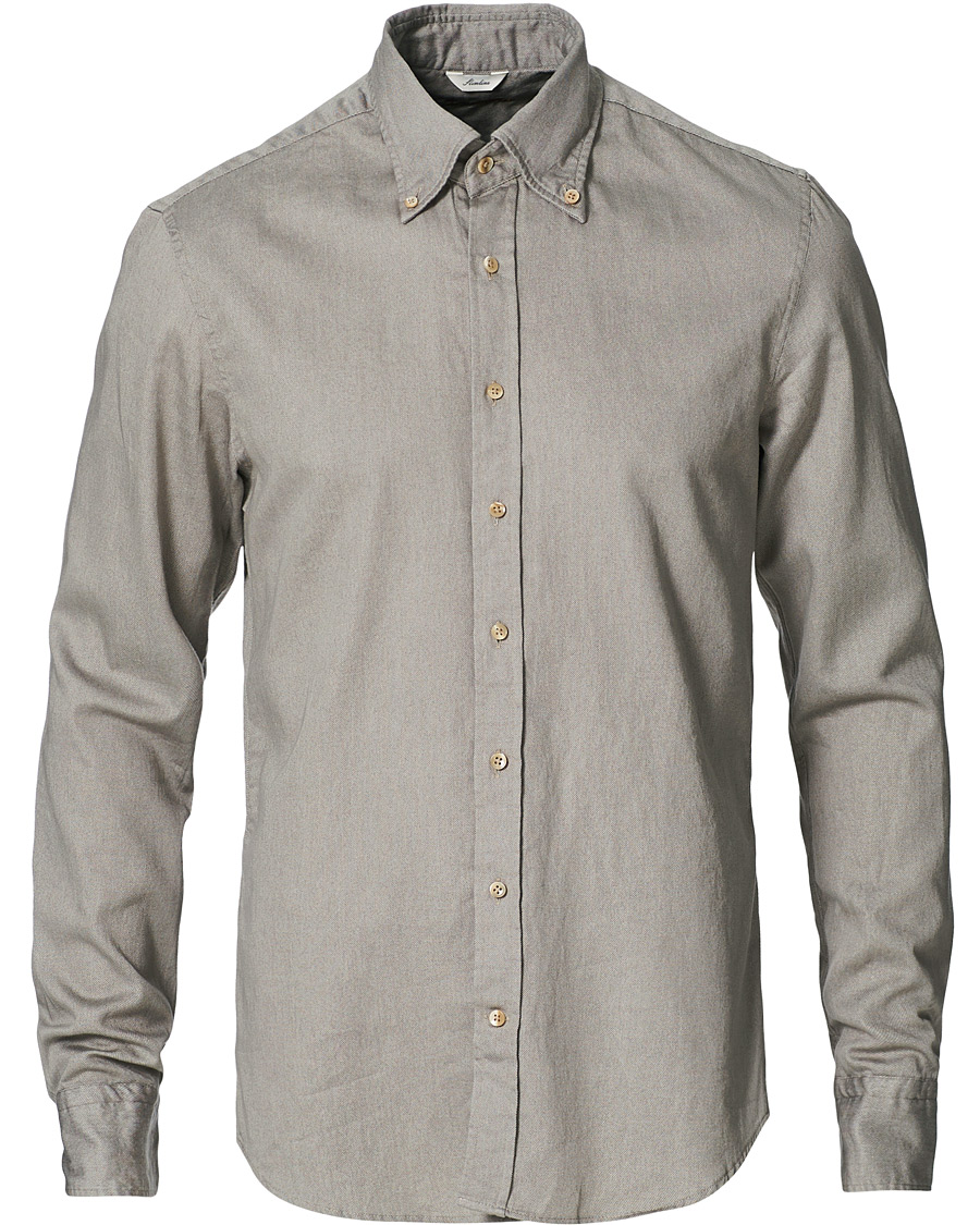 Homme | Chemises | Stenströms | Slimline Washed Button Down Oxford Shirt Grey