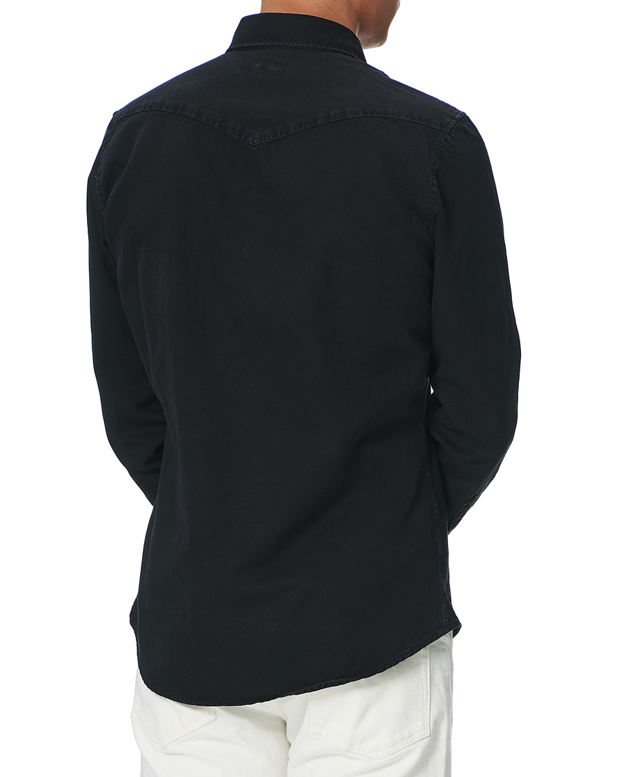 Homme | Chemises | Stenströms | Slimline Washed Denim Shirt Black