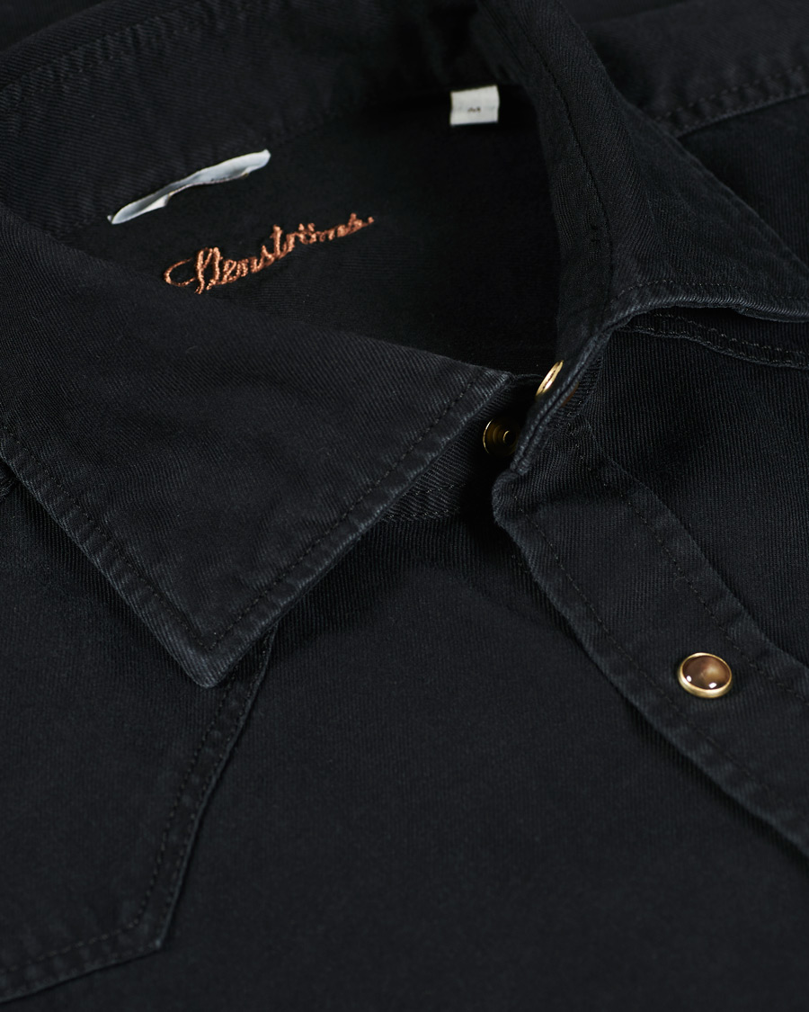 Homme | Chemises | Stenströms | Slimline Washed Denim Shirt Black