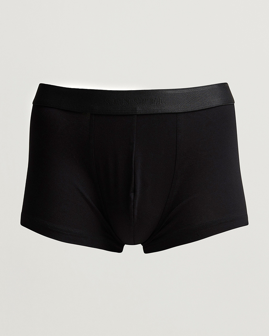 Heren | Ondergoed | Sunspel | Cotton Stretch Trunk Black
