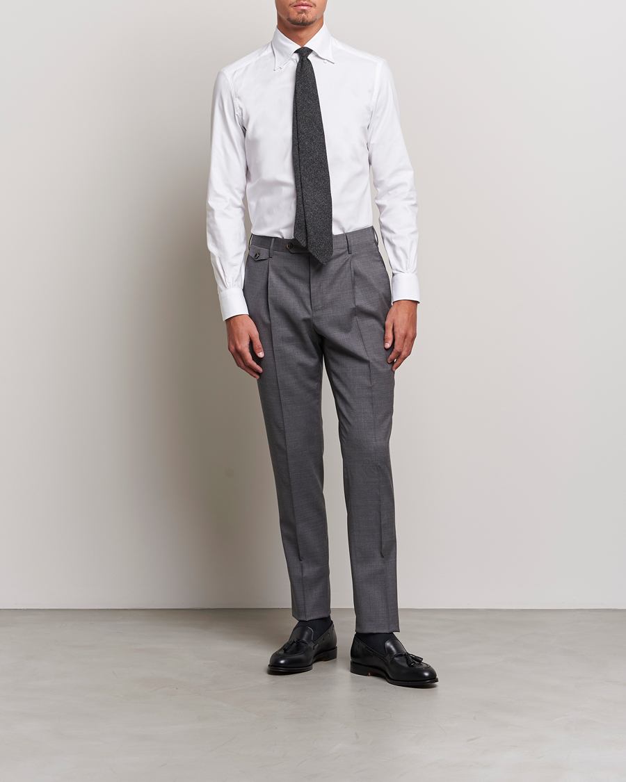 Heren | Overhemden | Mazzarelli | Soft Oxford Button Down Shirt White