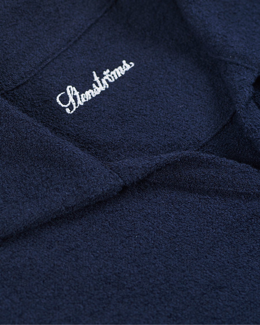 Homme | Polos | Stenströms | Bouclé Polo Shirt Navy