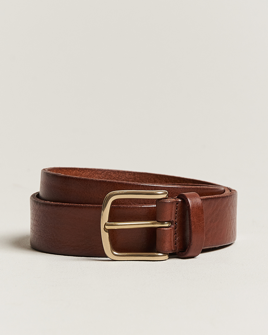 Heren | Riemen | Anderson's | Leather Belt 3 cm Cognac