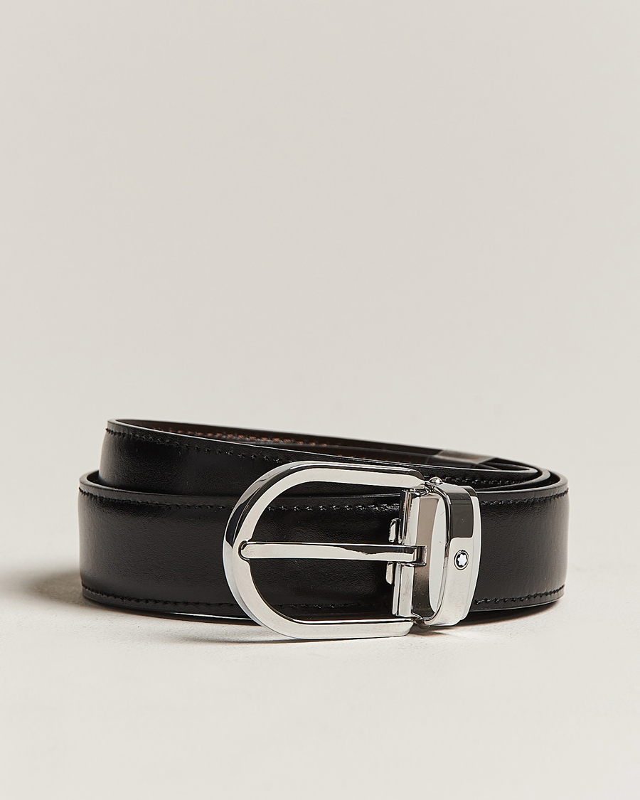 Homme | Montblanc Reversible Horseshoe Buckle 30mm Belt Black/Brown | Montblanc | Reversible Horseshoe Buckle 30mm Belt Black/Brown