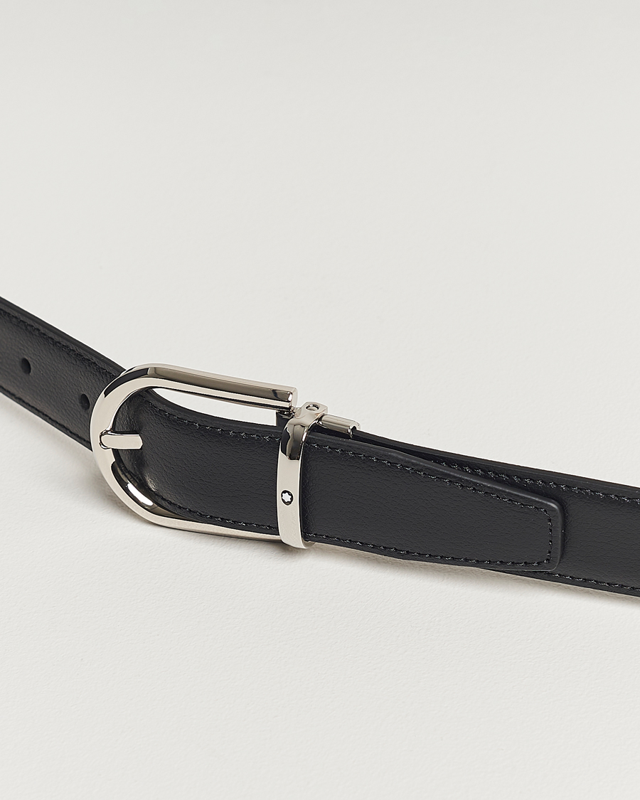 Homme | Ceintures | Montblanc | Reversible Horseshoe Leather Belt 30mm Blue/Black Grain