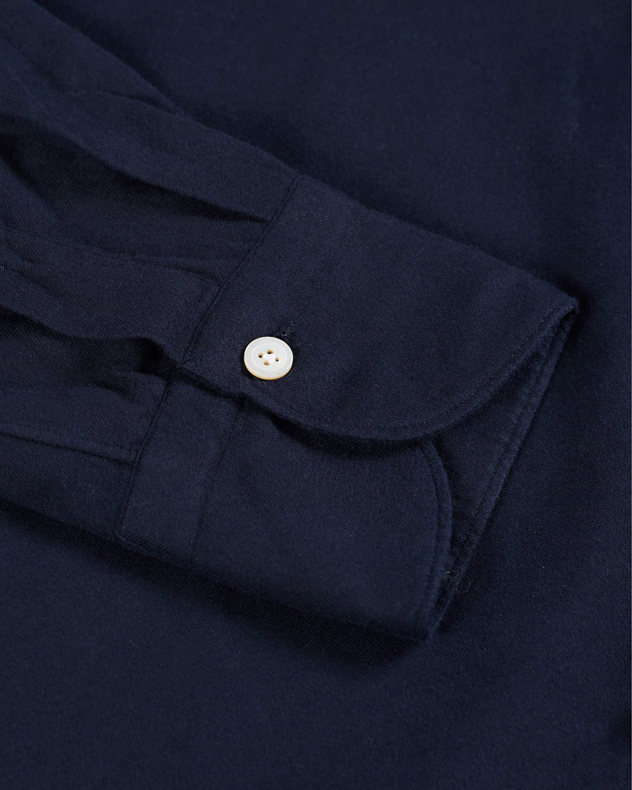 Homme | Chemises | Finamore Napoli | Tokyo Slim Fit Flannel Shirt Navy