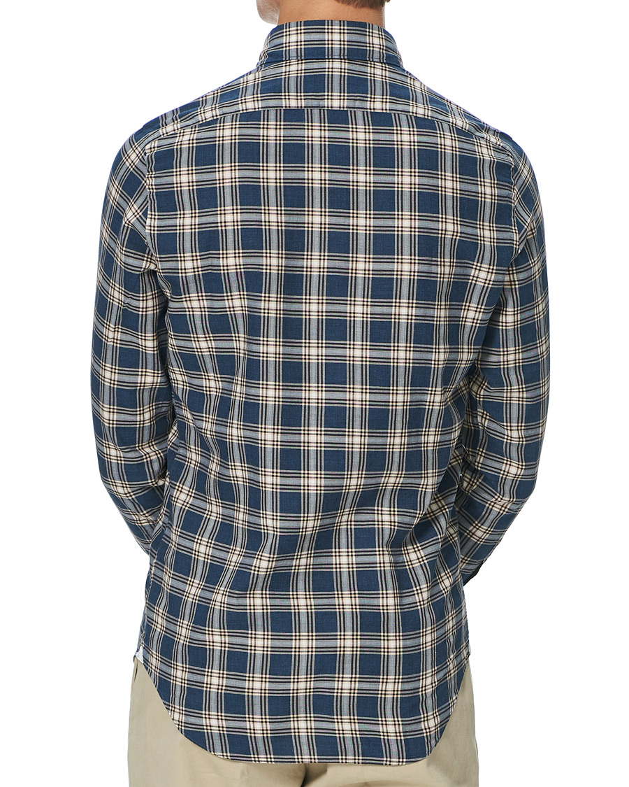 Homme | Chemises | Finamore Napoli | Tokyo Slim Fit Flannel Button Down Shirt Navy