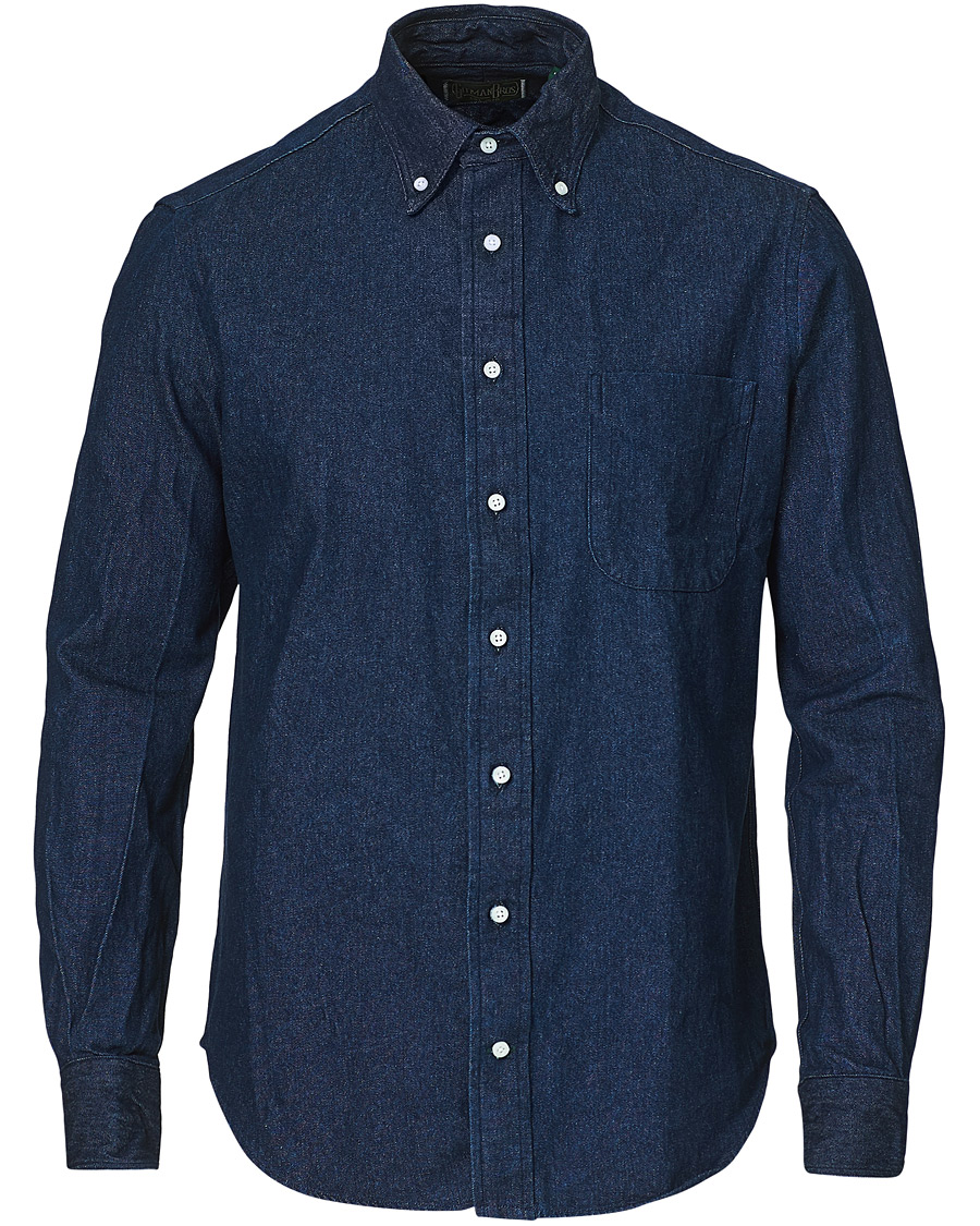 Homme | Chemises | Gitman Vintage | Button Down Denim Shirt Dark Indigo