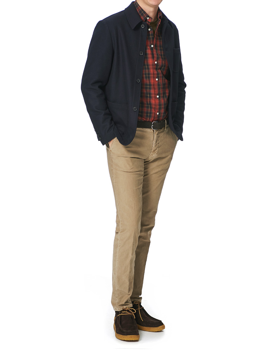 Heren | Overhemden | Gitman Vintage | Button Down Beefy Plaid Shirt Black/Red