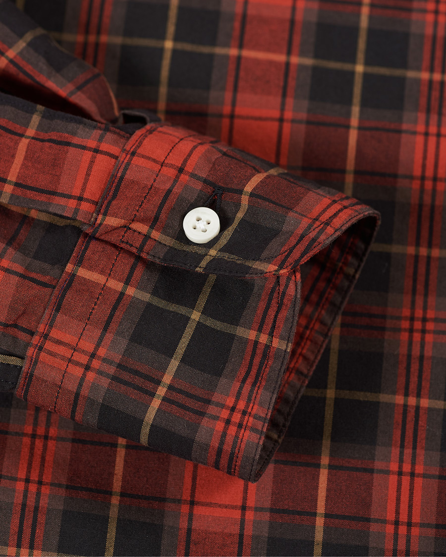 Heren | Overhemden | Gitman Vintage | Button Down Beefy Plaid Shirt Black/Red