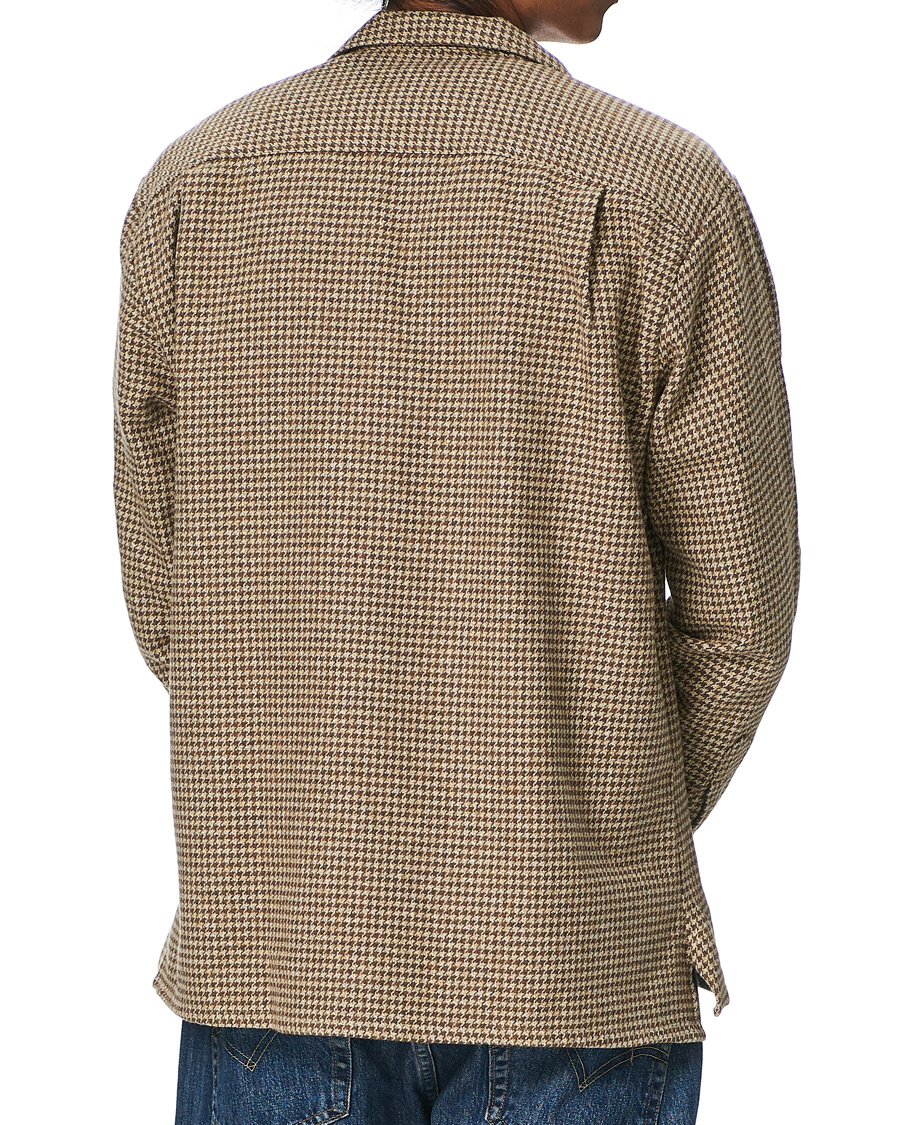 Homme | Chemises | Gitman Vintage | Camp Collar Houndstooth Flannel Shirt Beige