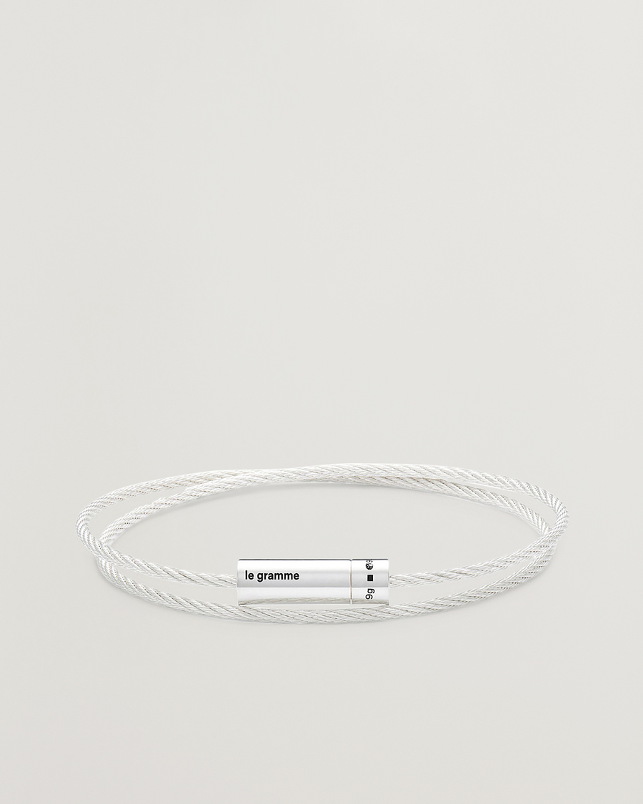 Homme | LE GRAMME Double Cable Bracelet Sterling Silver 9g | LE GRAMME | Double Cable Bracelet Sterling Silver 9g