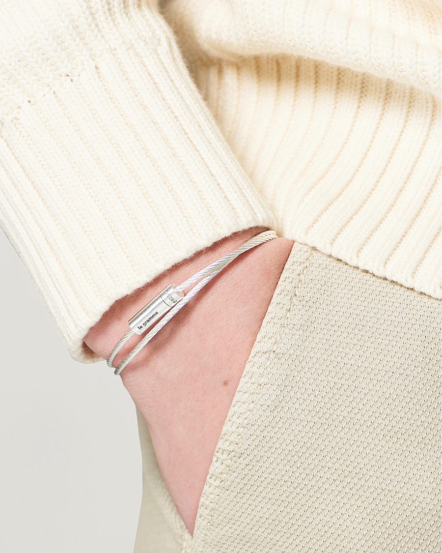 Homme | LE GRAMME Double Cable Bracelet Sterling Silver 9g | LE GRAMME | Double Cable Bracelet Sterling Silver 9g