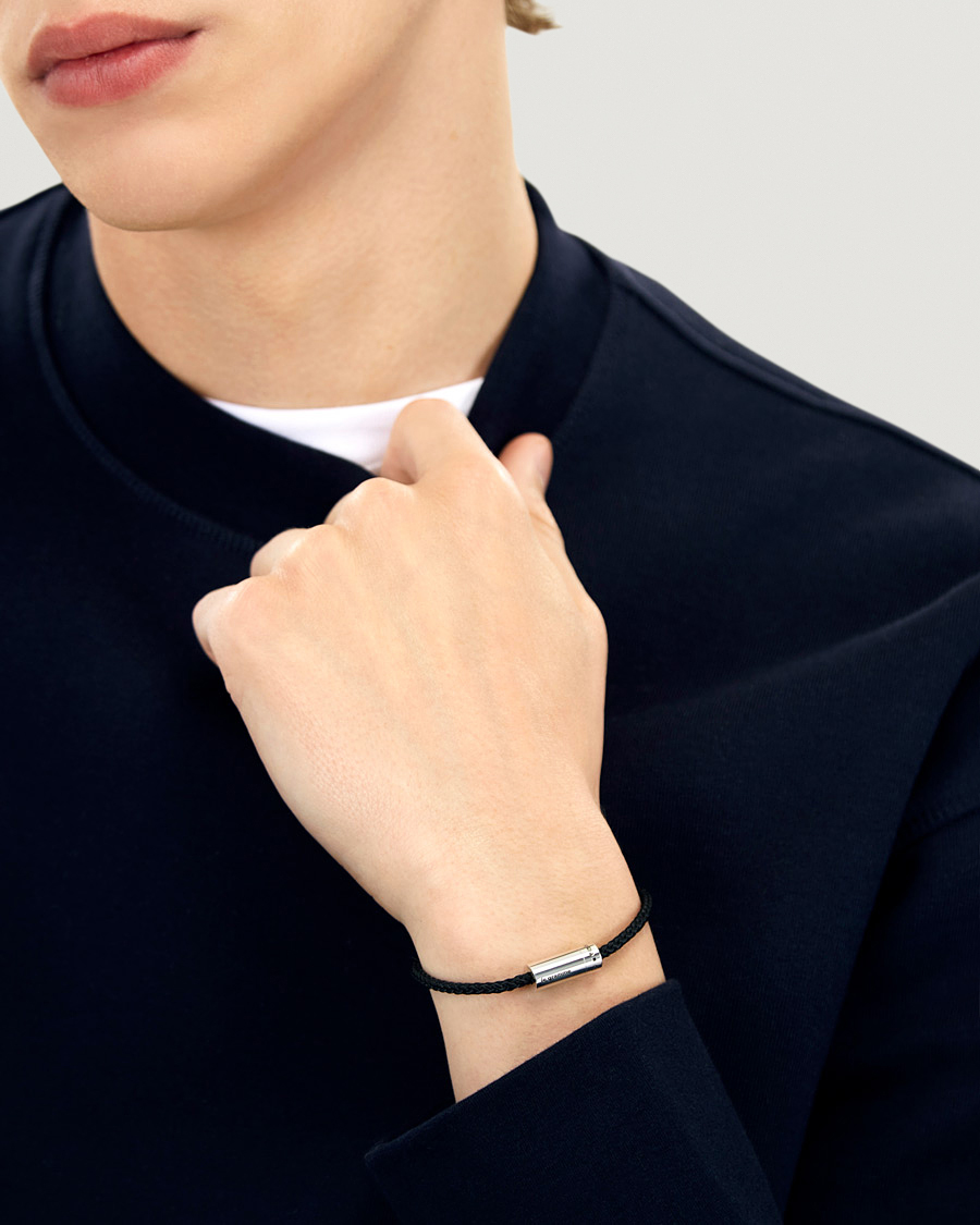 Homme | LE GRAMME Nato Cable Bracelet Black/Sterling Silver 7g | LE GRAMME | Nato Cable Bracelet Black/Sterling Silver 7g