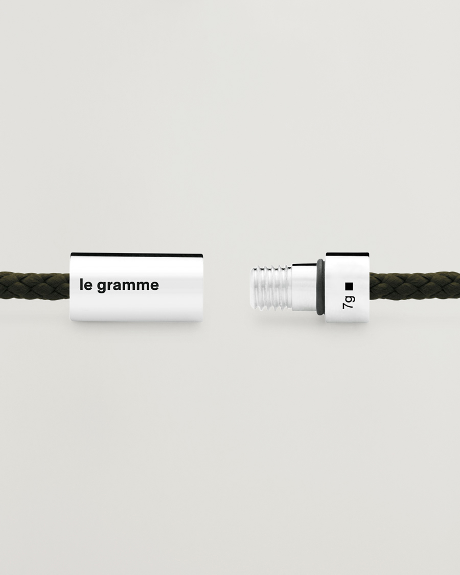 Homme | LE GRAMME Nato Cable Bracelet Khaki/Sterling Silver 7g | LE GRAMME | Nato Cable Bracelet Khaki/Sterling Silver 7g
