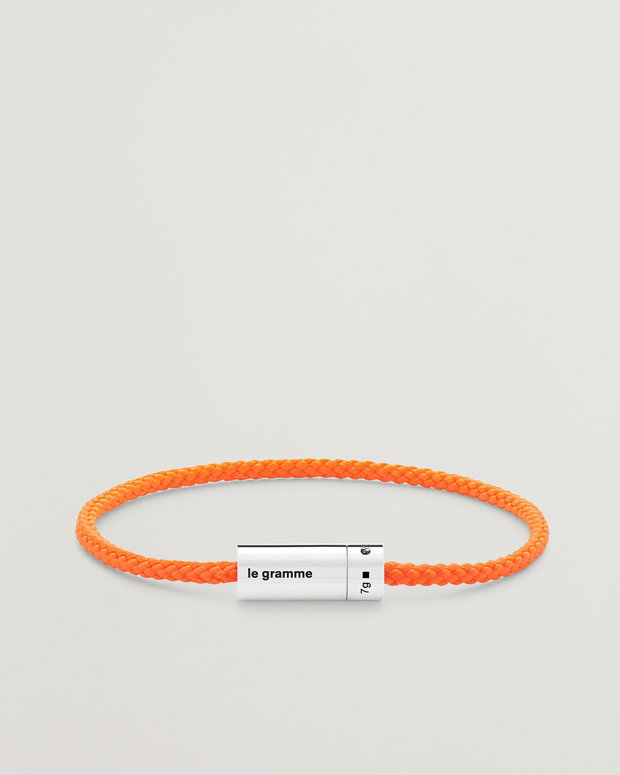 Homme | LE GRAMME Nato Cable Bracelet Orange/Sterling Silver 7g | LE GRAMME | Nato Cable Bracelet Orange/Sterling Silver 7g