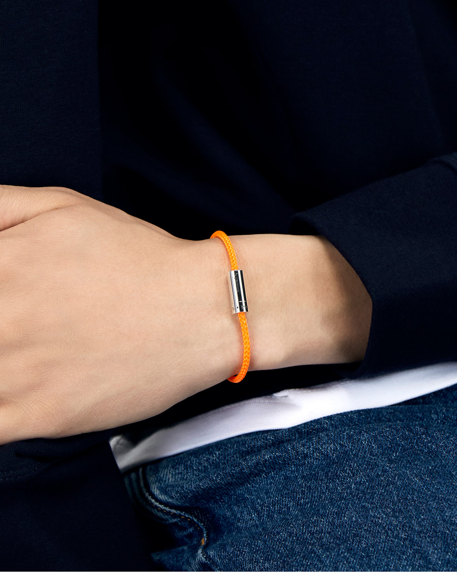 Homme | LE GRAMME Nato Cable Bracelet Orange/Sterling Silver 7g | LE GRAMME | Nato Cable Bracelet Orange/Sterling Silver 7g