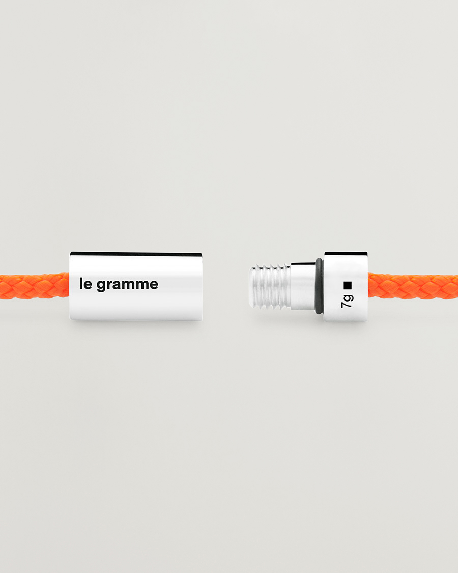 Homme | LE GRAMME Nato Cable Bracelet Orange/Sterling Silver 7g | LE GRAMME | Nato Cable Bracelet Orange/Sterling Silver 7g