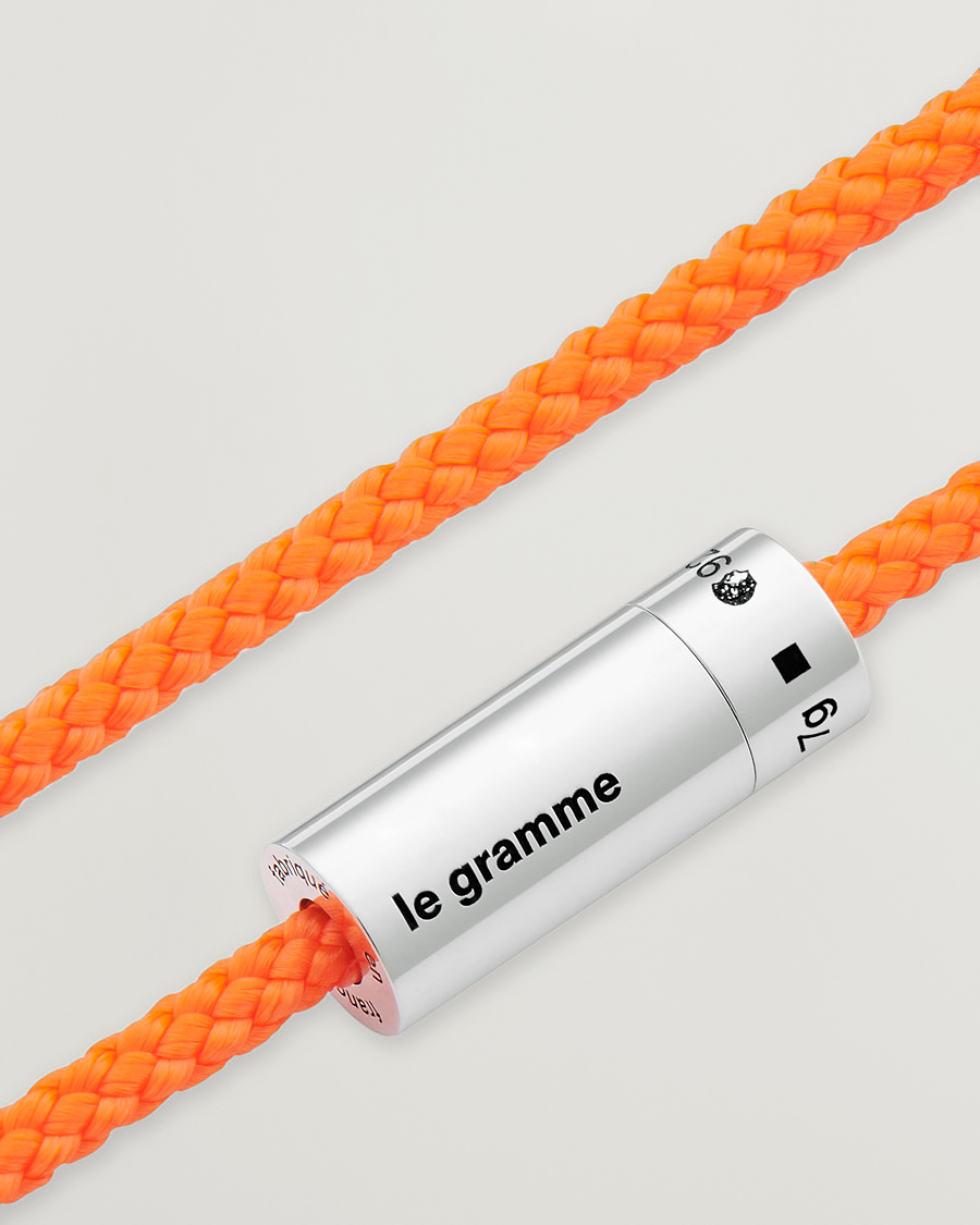 Homme | LE GRAMME Nato Cable Bracelet Orange/Sterling Silver 7g | LE GRAMME | Nato Cable Bracelet Orange/Sterling Silver 7g