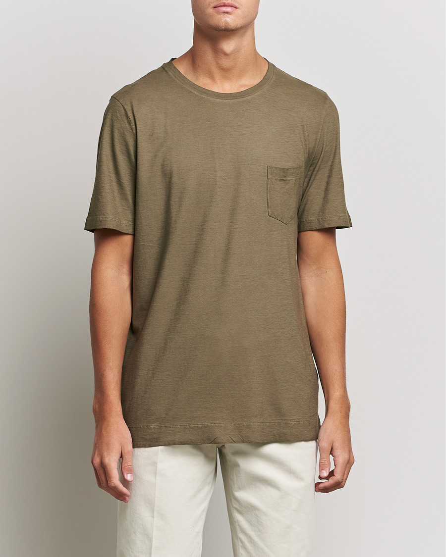 Homme | T-shirts | Massimo Alba | Panarea Watercolor T-Shirt Military