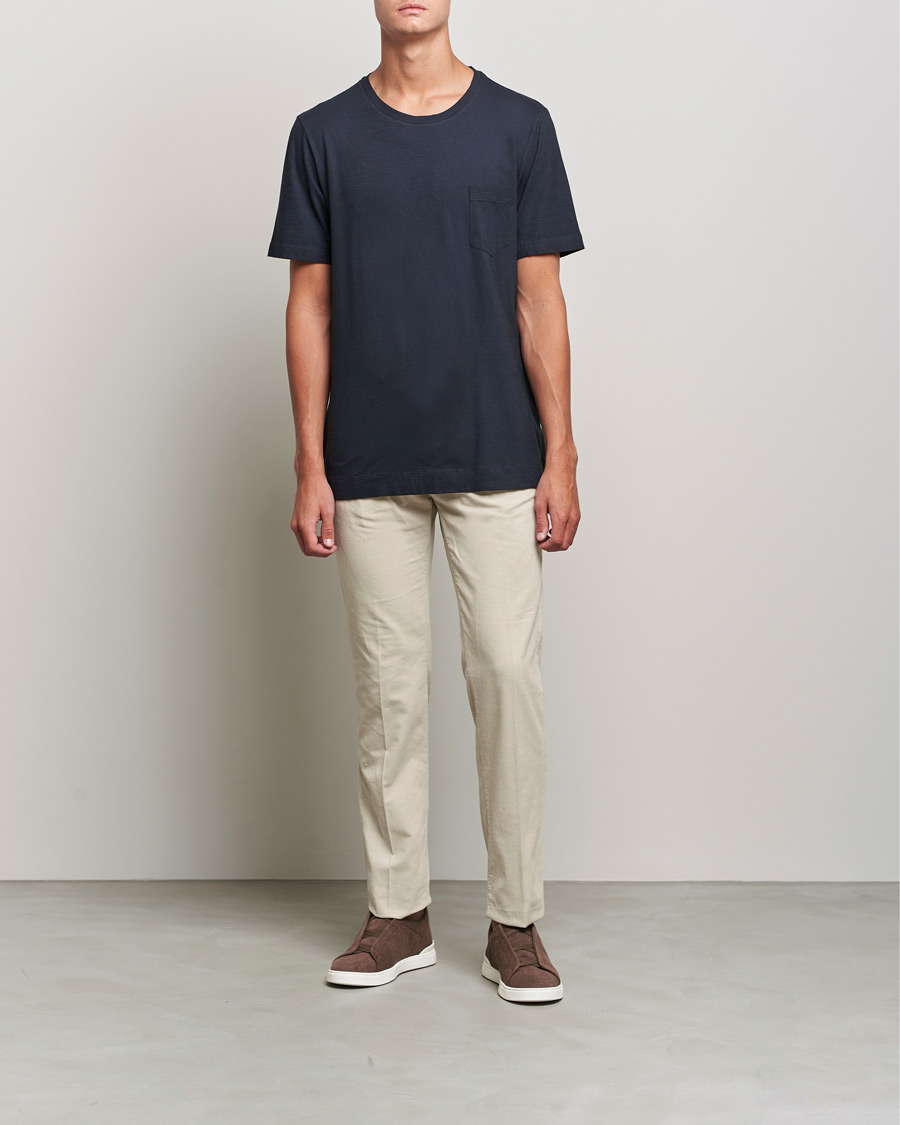 Heren | T-shirts | Massimo Alba | Panarea Watercolor T-Shirt Washed Black