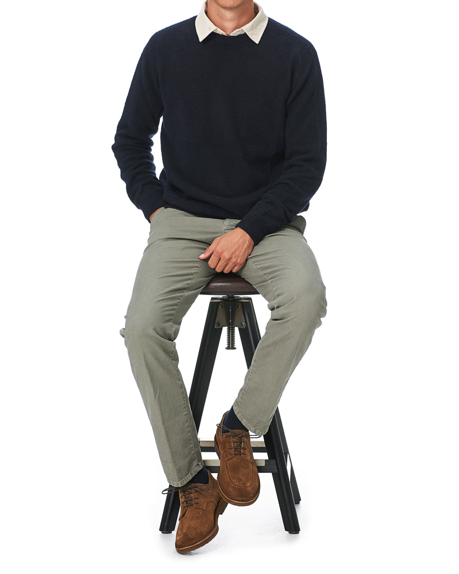 Homme | Pulls Et Tricots | Massimo Alba | Brushed Cashmere Crew Neck Navy