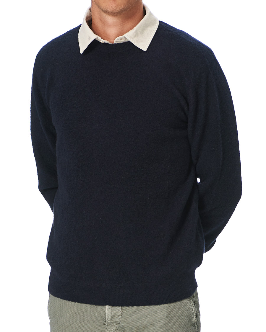 Homme | Pulls Et Tricots | Massimo Alba | Brushed Cashmere Crew Neck Navy