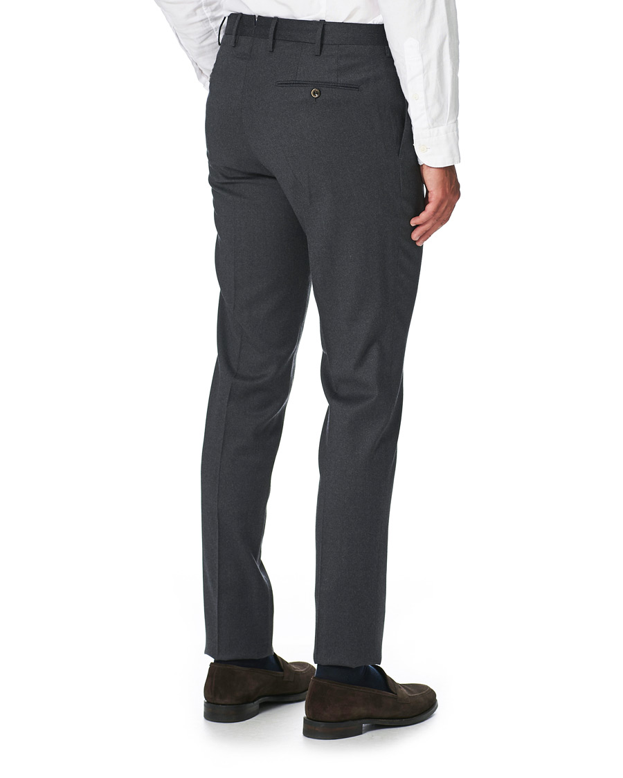 Homme | Pantalons | PT01 | Gentleman Fit Pleated Flannel Trousers Grey Melange