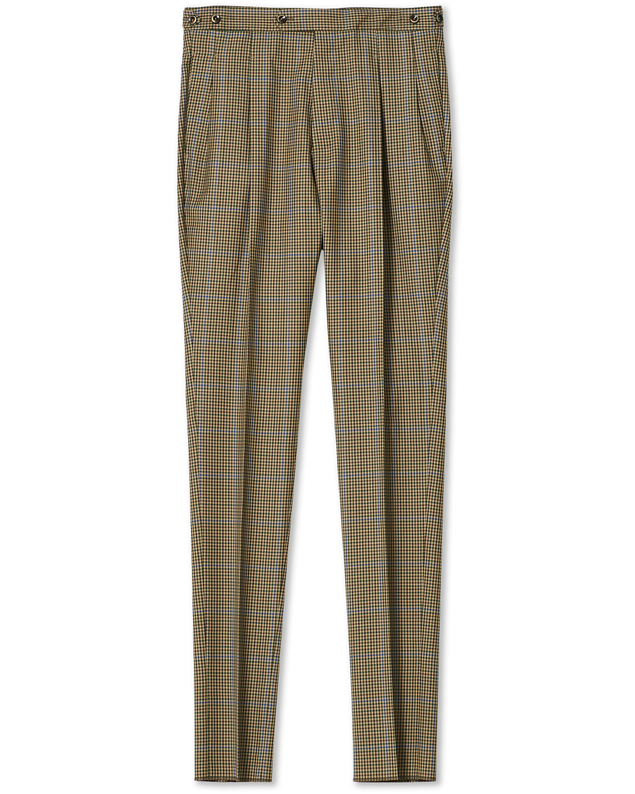 Homme | Pantalons | PT01 | Gentleman Fit Pleated Archive Wool Trousers Brown Check