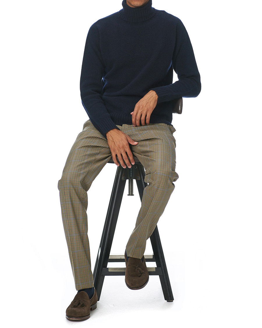 Homme | Pantalons | PT01 | Gentleman Fit Pleated Archive Wool Trousers Brown Check