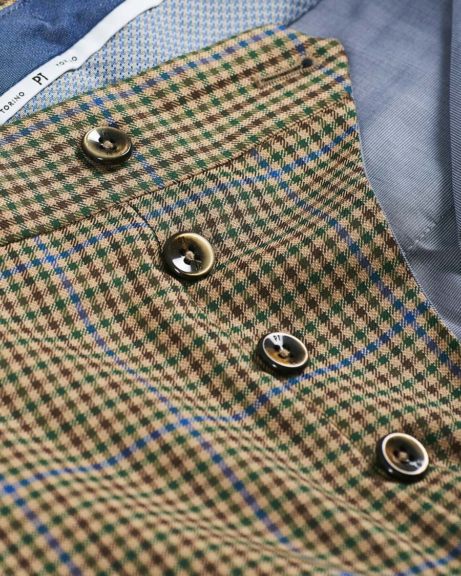 Homme | Pantalons | PT01 | Gentleman Fit Pleated Archive Wool Trousers Brown Check